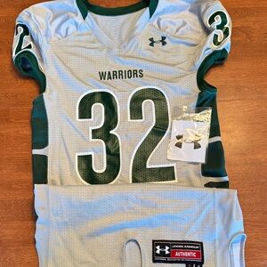 Under Armour Kids Green and White Warriors Jersey